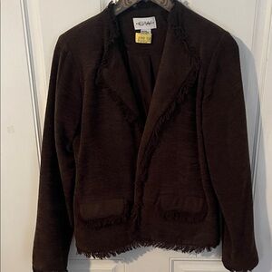Graff Wear Chocolate Brown Fringed Women's Blazer